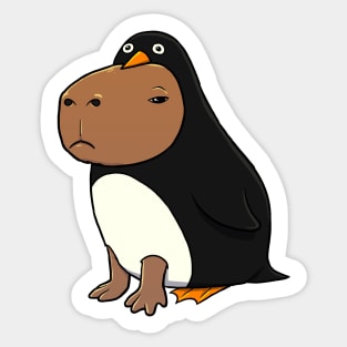 Capybara Penguin Costume Sticker